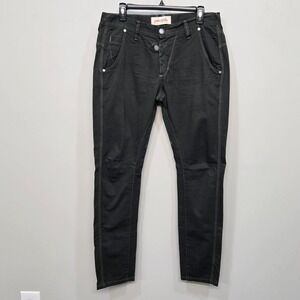 Mens Slim Tapered Pants 32 Techwear Articulated Twisted‎ Knees Asymmetrical Fly